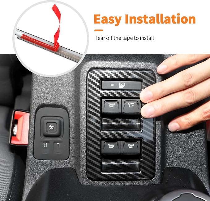 9PCS Full Set Interior Trim Kit Fit for Ford Bronco 4 Door, 2021-2024 Center Console Gear Shift Panel, Inner Door Handle Trim (Carbon Fiber)