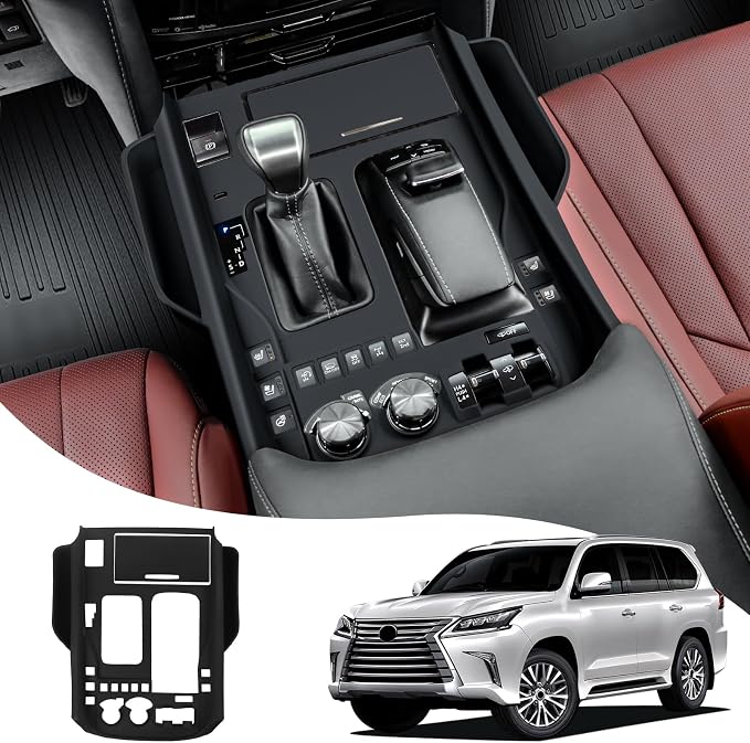 Seat Gap Multifunctional Tray for Lexue LX570 LX450d 2016-2022 Interior Accessories Central Control Storage Box Modification LX 570 LX 450d Internal Modification Accessories (2016-2022 Black)