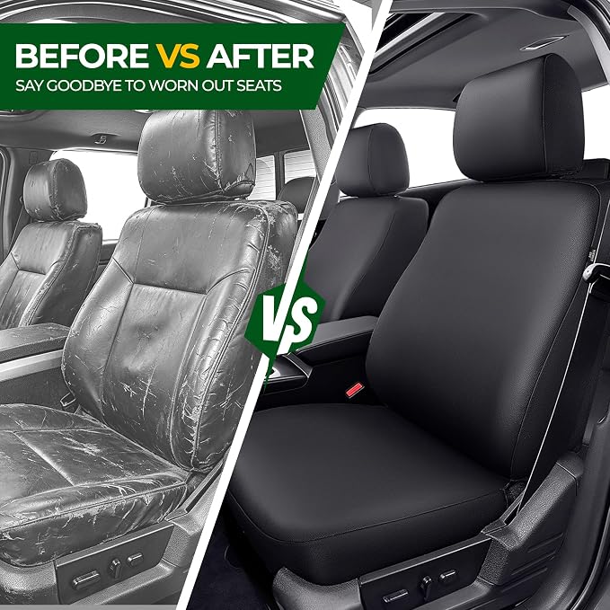 Front Seat Covers for Honda,Faux Leather Seat Covers Fit CR-V Civic Accord HR-V Odyssey Pilot(Black)