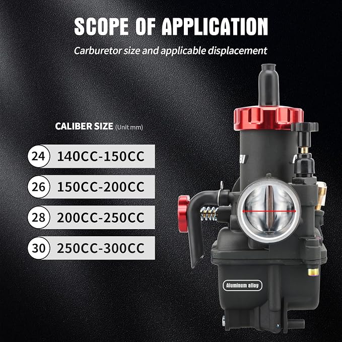NIBBI PE30mm Carburetor 250cc Replacement High Performance with Carb Jets, Fit 250cc-300cc YAMAHA KAWASAKI SUZUKI Apollo SSR TTR KYMCO SYM TAOTAO ATV Dirt Bike Pit Bike GY6 Motorcycle Scooter Hawk250