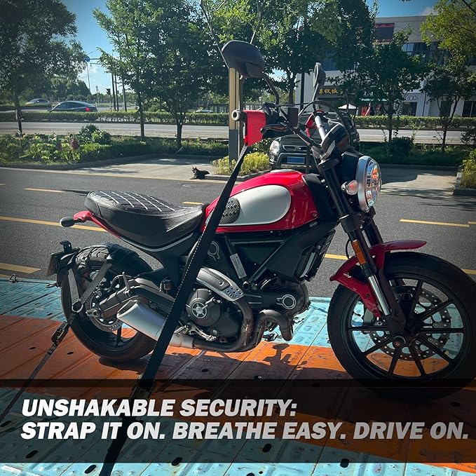 Ratchet Motorcycle Tie Down Straps, Rear Wheel Tie Down for Dirt Bikes & Sportbikes, Heavy Duty Motorcycle Straps and Tie Downs