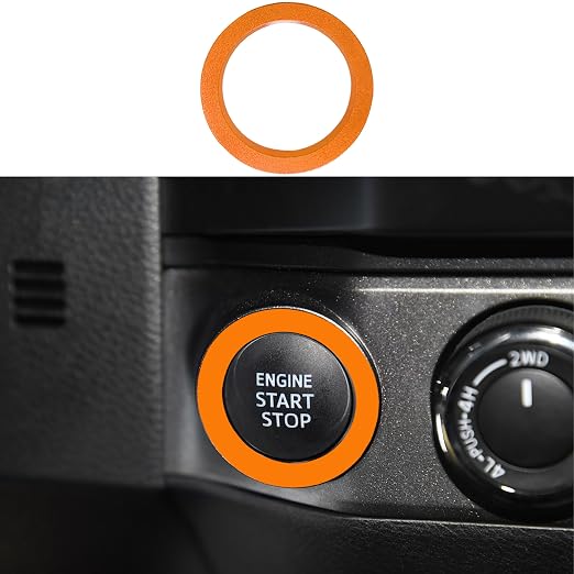 for Toyota Tacoma Accessories 2023 2022 2021 2020 with 8" or 7" Touchscreens Knob Covers - AC Vent Ring Button Knob Covers for Air Conditioner Volume Mirror Push Start Stop Button Trim 12Pcs (Oange)