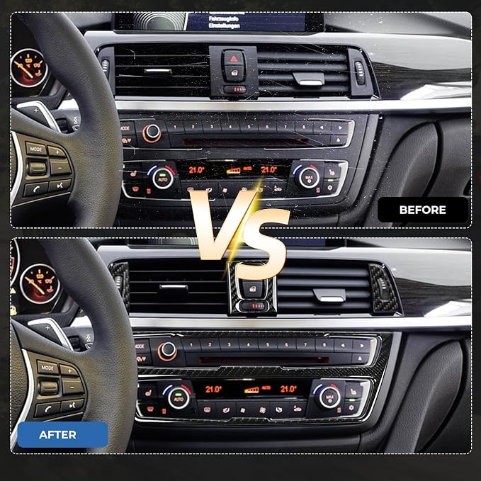 13PCS Carbon Fiber Interior Trim Kit Compatible with BMW 3 Series F30 F31 F34 2012-2019 Compatible with 4 Series F32 F33 F36 2014-2020