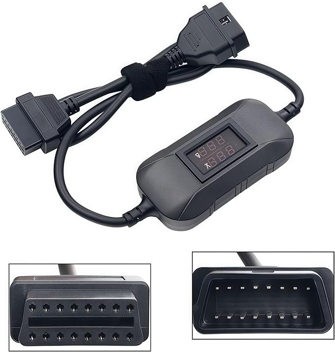 A0281 OBD2 Adapter 24V to 12V for Heavy Diesel Truck, for Launch X431 Easydiag 2.0/3.0/GOLO and Thinkdiag OBD2 Scanner. (Black)