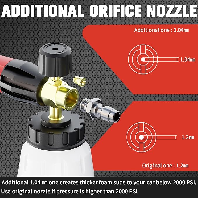 Pressure Washer Gun with Foam Cannon Kit, 1/4" Quick Connect, 5 Adjustable Nozzles & Dual Switch for Car Wash, 1000-4000PSI, One-Button Switching Modes of Rinse and Foam Spray