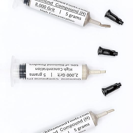 TechDiamondTools Kit of 3 Diamond Polishing Compound Polishing Paste USA Made 2000 4000 8000 Grit for Marble Glass Metal Rock Jewelry Resin Silver Gemstone with High Concentration of Diamond Powder