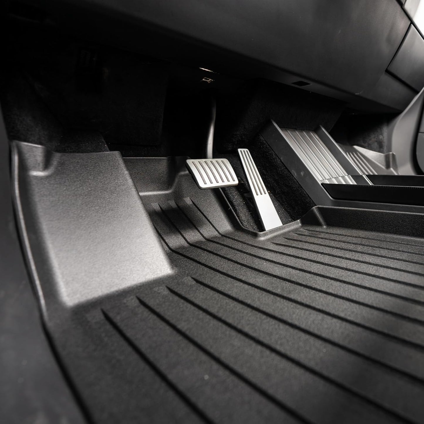 OEDRO Floor Mats & Truck Bed Mat Fit for Tesla Cybertruck 2024 2025, TPE All Weather Floor Liners Custom Fit for 2024 Cybertruck Accessories, 1st & 2nd Row Car Mats and Truck Bed Liner, Black