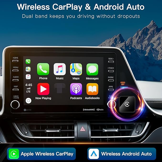 2026 Wireless CarPlay & Android Auto Adapter for iPhone & Android, 2-in-1 Mini Metal Dongle, Plug & Play Auto-Connect, Zero Latency Wireless Car Adapter for OEM Wired Radios (Slive)