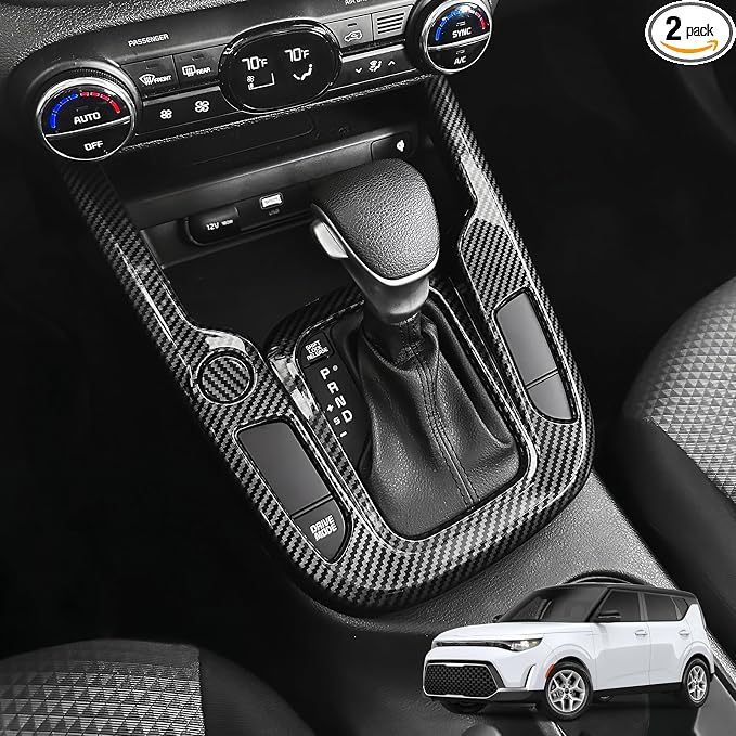 YOUTOOCAR Gear Shift Panel Cover Compatible with Kia Soul 2020-2026 Accessories (Carbon Fiber Pattern)