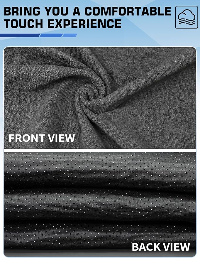 1160g Heavy Duty Towel Car Seat Cover, Sweatproof Absorbent Microfiber Rear Seat Protector for Gym Beach Athletes, Universal Fit Waterproof Back Seat Mat for Sedans SUV Minivans(Gray,1PC)