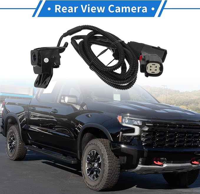 1 Pcs Rear View Camera for Chevrolet Silverado & GMC Sierra 1500 07-13 & 2500 3500 11-14, 1080p CMOS Wide Angle License Plate Park Assist Backup Reverse Camera