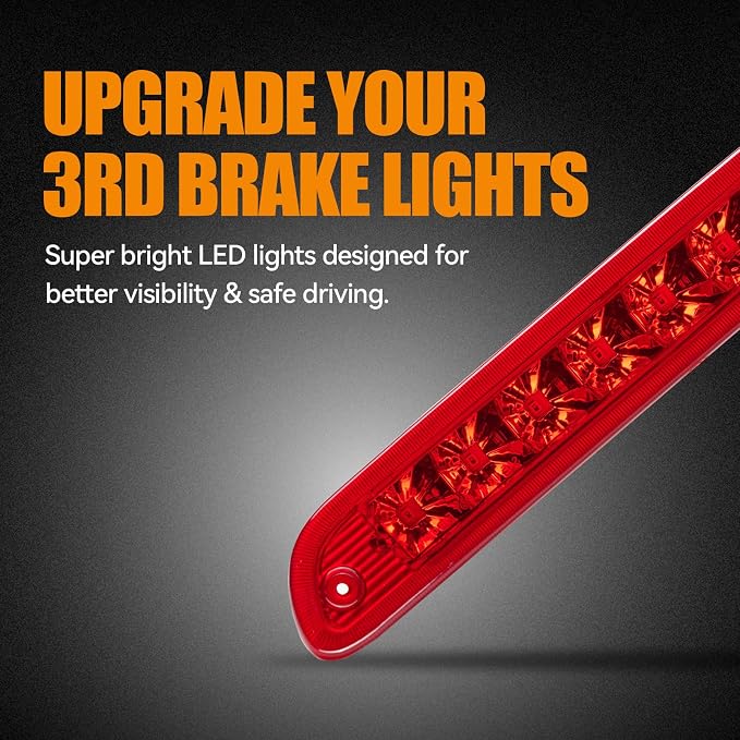 Third 3rd Brake Light LED for 2001-2007 Ford Escape, High Mount Rear Brake Lights Assembly for 05 06 07 Mercury Mariner, Waterproof Center Cab Lamp Stop Light (Red)