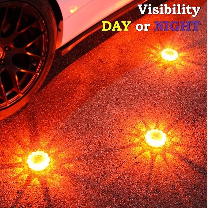 Marcala 6‑Pack LED Road Flares | DOT Compliant Emergency Lights for Vehicles with Batteries, Whistle & Case | Flares Emergency Road | Emergency Flares | Perfect For Gifting or Everyday Roadside Safety