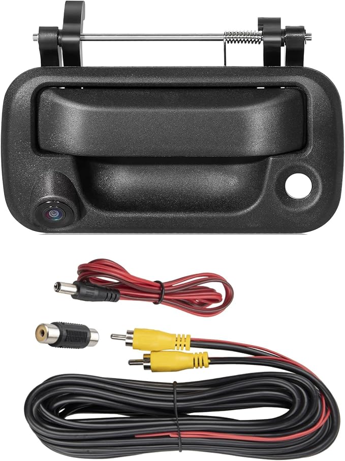 EWAY Rear Backup Camera with 20FT RCA Extension Cable for 2004-2016 Ford F150 F250 F350 F450 F550 Super Duty Explorer Lobo, Lincoln Mark LT Tailgate Latch Door Handle Reverse Camera RCA Connector