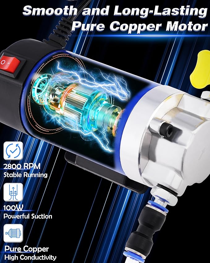Oil Pump 12V 100W, Oil Extractor Pump for Engine Oil Change, Electric Fluid Transfer Pump for Motor Oil, Gear Oil, Transmission Fluid Removal, Self-Priming Oil Transfer Pump for Car, Mower, Marine