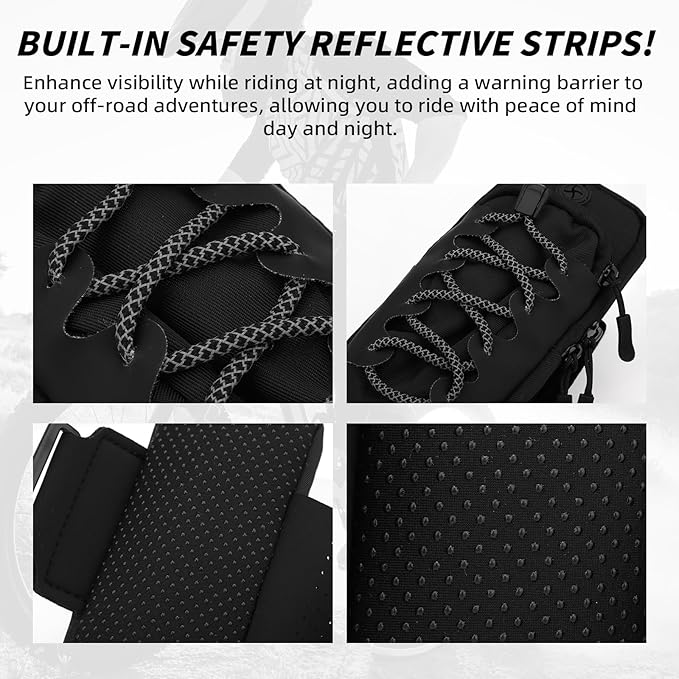 Motorcycle Frame Bag, Tear-Resistant Polyester Bike Phone Bag Magnetic Flip Design Dirtbike Pouch Accessories for Surron Talaria & E-Ride Pro Electric Ebike Vehicles (Black)