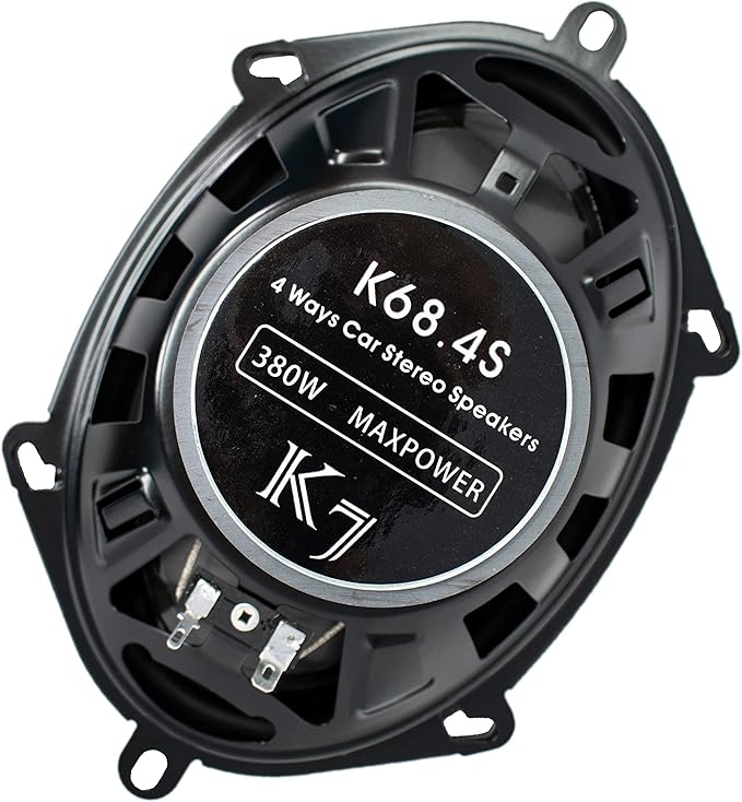 AUDIOTEK 2X K7 5x7 / 6x8 in 4-Way 380 Watts Coaxial Car Speakers CEA Rated 4 Ohm for Car, RV, ATV, Motorcyle (Pair) (2 Speakers)