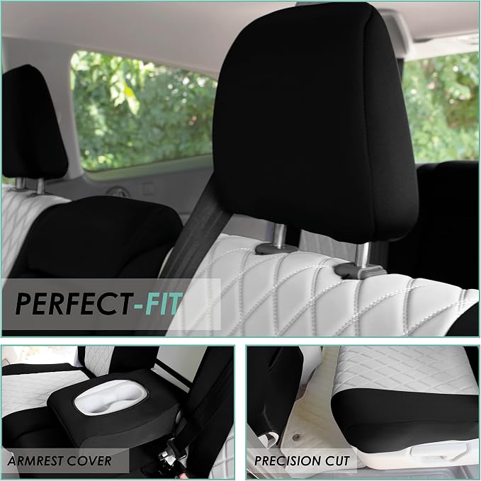 FH Group Custom Fit Car Seat Covers Specifically Made for 2016–2022 Honda Pilot, 2nd Row Set Gray Ultraflex Neoprene, Waterproof Car Seat Cover, Honda Accessories