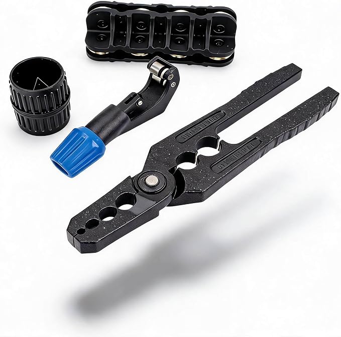 Metal Pipe Repair Kit, Copper Tube Rounding Tool and Pipe Straightener Set with Manual Pipe Rounding Pliers for Air Conditioning and Refrigeration Maintenance