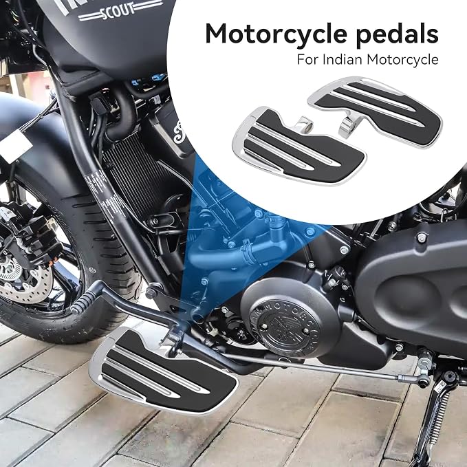 Motorcycle Driver Floorboards Foot Pegs for Indian Scout Sixty Bobber Replace Part Compatible with Indian Scout 2015-2024 (Chrome)