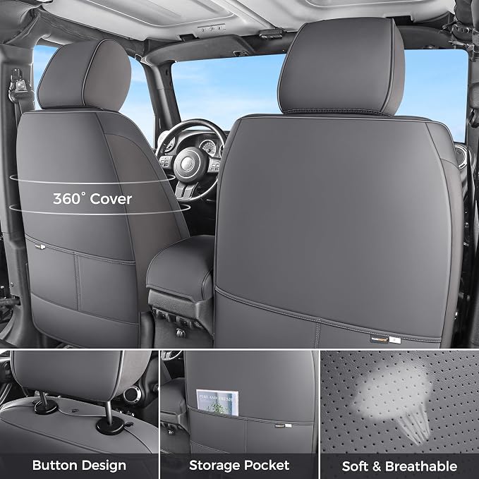 Huidasource Fit for Gray Chevy Silverado Seat Covers, GMC Sierra Seat Covers, Seat Cover for Trucks 1500 2007-2013&2019-2026, 2500HD 3500HD 2020-2026 Crew Double Extended Cab Nappa (Full Set/Gray)