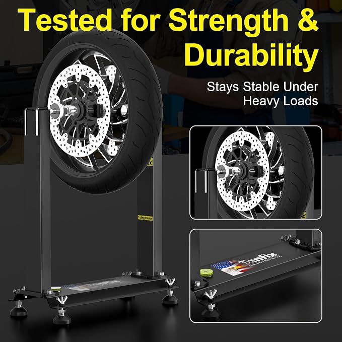 Motorcycle Wheel Balance Stand, Heavy-Duty Single-Axle Wheel Balancing Tool for Static & Dynamic Tire Alignment, Balancer for Sport and Dirt Bike Wheels (Single-Axle Standard)