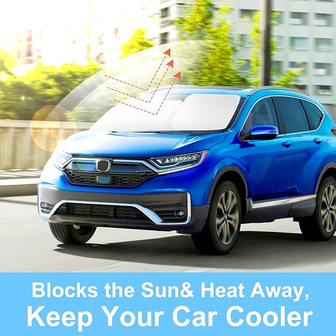 Front Windshield Sun Shade Foldable Car Front Window Sun Shade Windshield Shade Custom Fit for 2017-2022 Honda CRV Block UV Rays Car Accessories Heat Keep Cooler