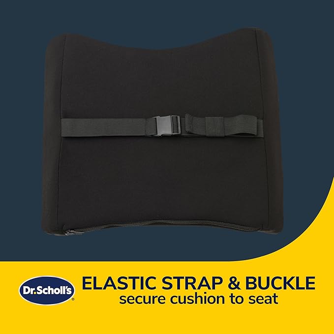 Dr. Scholl’s Massaging Gel Lumbar Seat Cushion for Car, Truck, SUV — Black