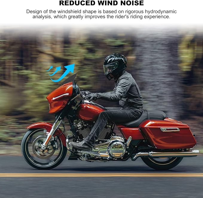 10" Windshield Kits for Harley Street Glide 24-later, Dark Tinted Wind Shield Windscreen Air Deflector for Harley Davidson Street Glide CVO FLHXSE 2023-2026 Accessory