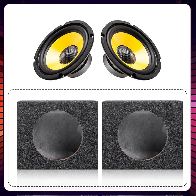 BBTO 2 Pcs Angled Style Car Audio Speaker Box 6x9 Speaker Boxes Car Audio Enclosures Sturdy Constructed Truck Speaker Box for Home Vehicle Subwoofer Sound Supplies (8.75 x 4.25 x 7.75 Inch)