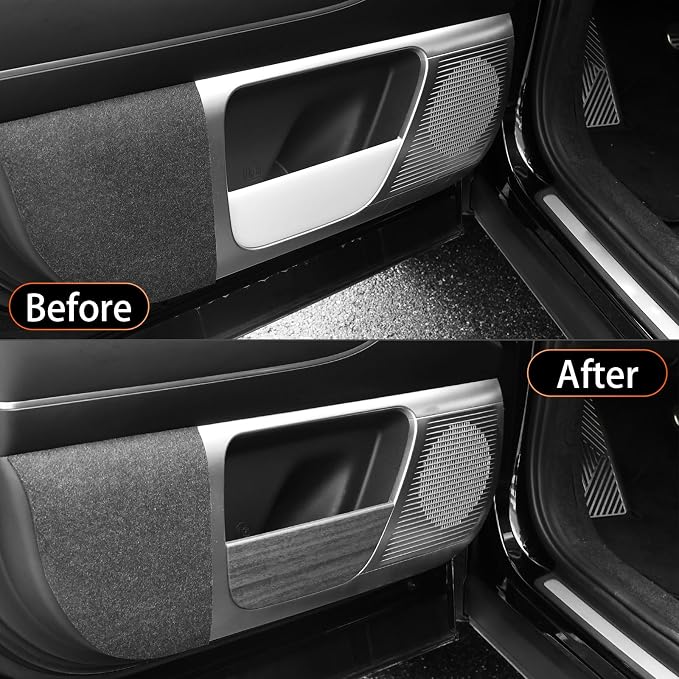 YOUTOOCAR Door Kick Panel Protector Covers Compatible with Hyundai IONIQ 9 Accessories (Wood Grain)