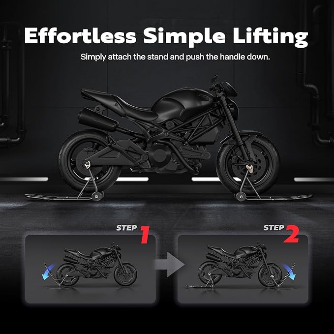 SPECSTAR Universal Motorcycle Stands, 882 Lbs Capacity Front Rear Wheels Lift Combo with U+L Adjustable Swingarm Spool, Heavy Duty Paddock Stands fit for BMW, Suzuki, Yamaha, Honda, Kawasaki, Black