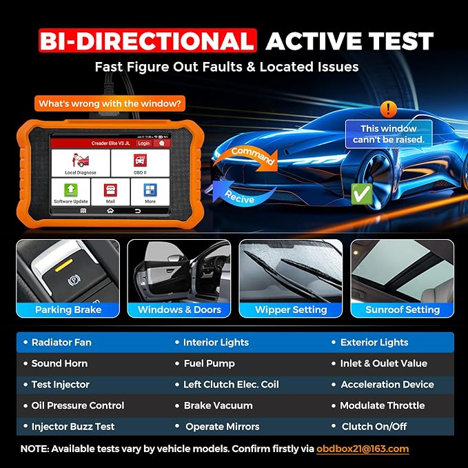 LAUNCH Creader Elite V3.0 for Land Rover Jaguar OBD2 Scanner, 2026 Bi-Directional Full Systems Diagnostic Scan Tool, CAN-FD & DOIP, All Services, Active Test, Height Calibration, Lifetime Free Update