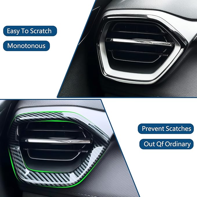 2 Pcs Front Side Air Conditioning Outlet Vent Frame Grille Cover Protection Trim for Chevrolet Trailblazer 2024-2026 Interior Accessories Decoration (Imitation Carbon Fiber Pattern)