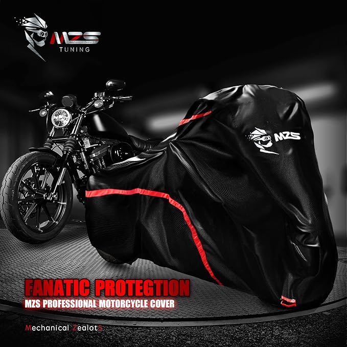 MZS Motorcycle Cover, All Season Weather Outdoor Waterproof Protection + MZS Mid Frame Air Deflector Compatible with Electra Glide | Road Glide | Street Glide | Road King
