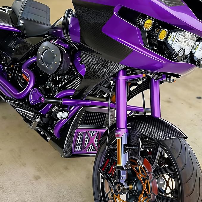 Radiator Guard Grille Oil Cooler Cover Fit For Harley Touring Road King Street Glide Electra Glide Ultra Limited 2023.5-2025 Purple