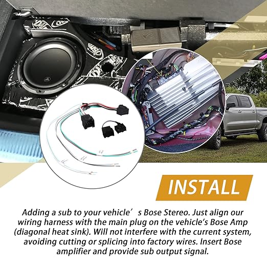 Harness Adapter Kit with ANC Defeat Harness Compatible with 2014-2018 Silverado/Sierra 2016-2024 Camaro 2014-2019 C7 Corvette(for Select GM Vehicles with Bose Stereo)