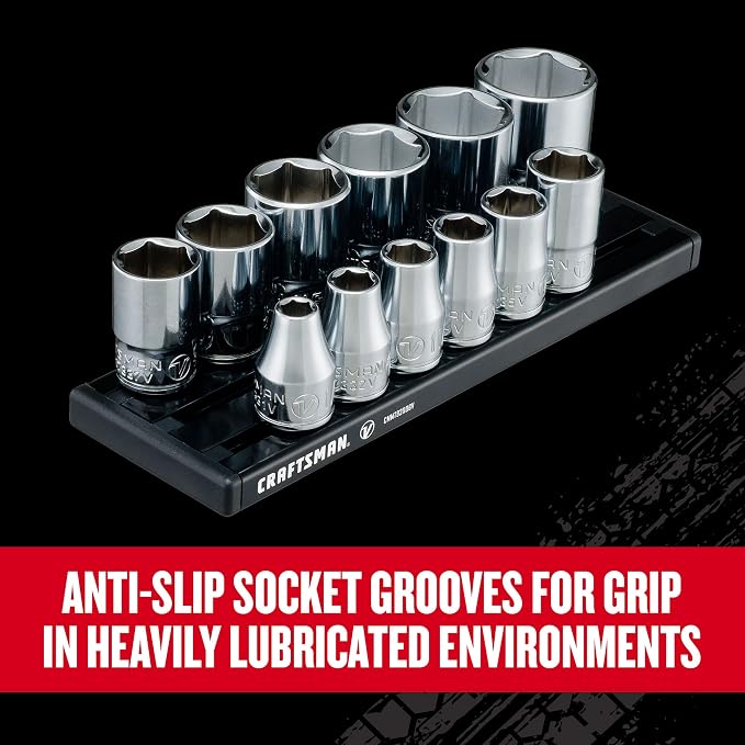 CRAFTSMAN V-SERIES Socket Set, Shallow SAE, 3/8 Inch Drive, 12 Piece (CMMT17330V)