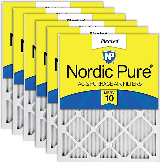 Nordic Pure 14x24x1 (Actual Size: 13 3/4 x 23 3/4 x 3/4) Pleated MERV 10 Air Filters 6 Pack