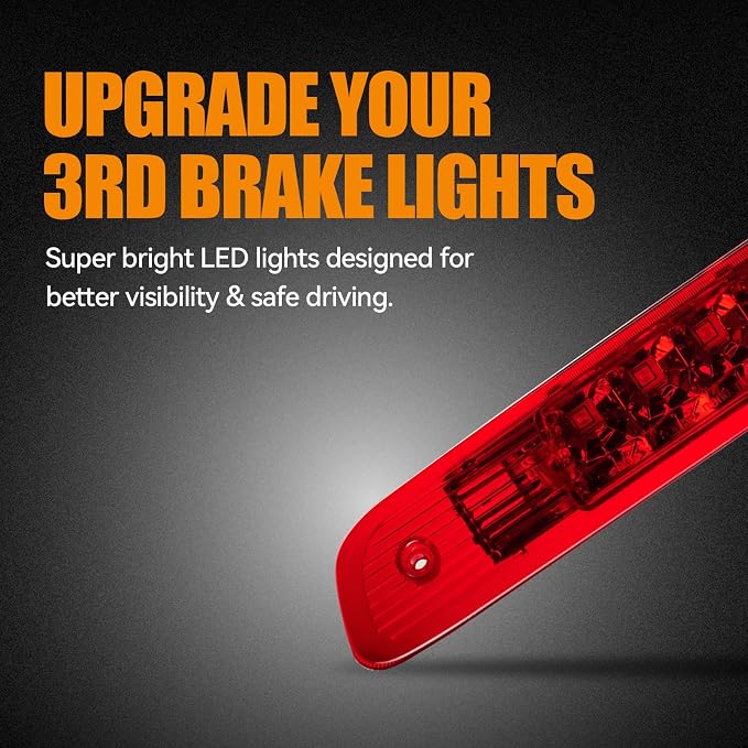 Third 3rd Brake Light LED for 2001 2002 2003 Toyota Highlander, High Mount Rear Brake Lights Assembly for 01 02 03 Highlander, Waterproof Center Cab Lamp Stop Light