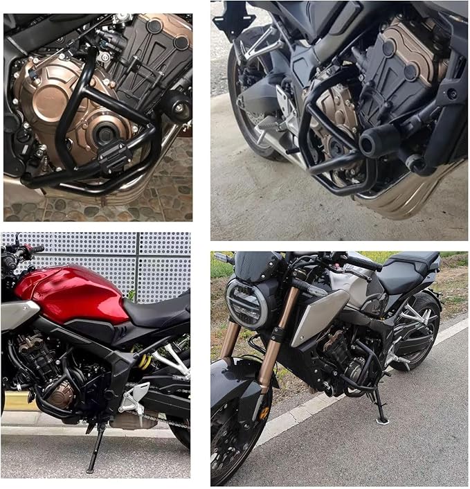 Black Engine Highway Crash Bar Guard Stunt Cage Protector Frame Bumper Falling Protection compatible for Ho&n&da CB650R CB 650R CB 650 R Accessories 2019 2020 2021 2022 2023 2024, MD-481-US