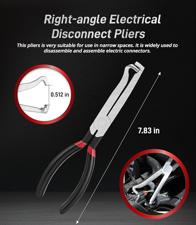7PCS Electrical Disconnect Pliers & Fuel Line Disconnect Tool Set, Automotive Electrical Terminal Connector Separator Removal Tool Kit for Car Wiring & Fuel Line Connector Pliers