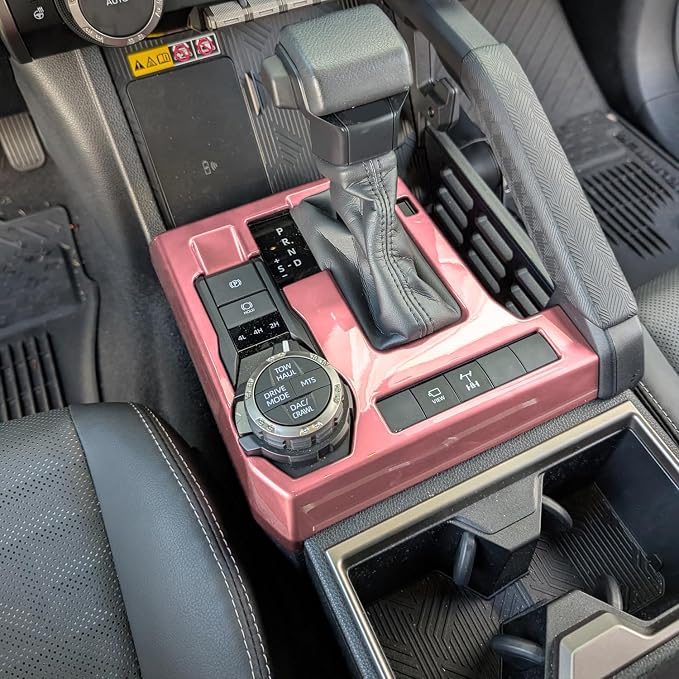 for Toyota Tacoma 2024 2025 2026 for 4Runner 2025 Up Interior Accessories Dashboard Decor Center Consoles Shift Panel & Steering Wheel Cover ABS Decorative Frame Pink