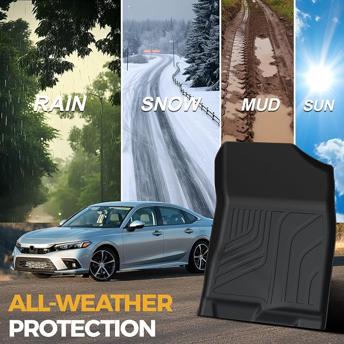 Floor Mats for Nissan Versa 2020-2025, All Weather Floor Mats Trunk Cargo Liner and Door Sill Guards Accessories, Full Coverage Set
