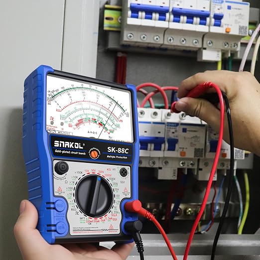 Analog Multimeter SK-88C,Pointer Multimeter，External Magnetic Multimetro,AC DC Volt 2500V,DC Current 10A,Rx 100K,Batt Tester,Diode/LED Testing,Remote Control Detection,11 Function,24 Range