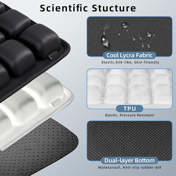 Inflatable Sonndur Travel Seat Cushion, Built-in Air Pump Car Airplane Chair Cushion for Long Flight Driving Sitting, Office Chair Wheelchair, Pressure Sore Relief, for Sciatica,Coccyx & Buttock SC01