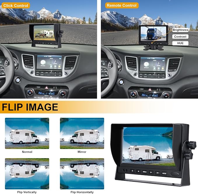 RV Backup Camera, HD 1080P Rear Cam Reverse Back up Camera System with 7 Inch Monitor for RV Truck Trailer Pickup SUV Camper Jeep Car