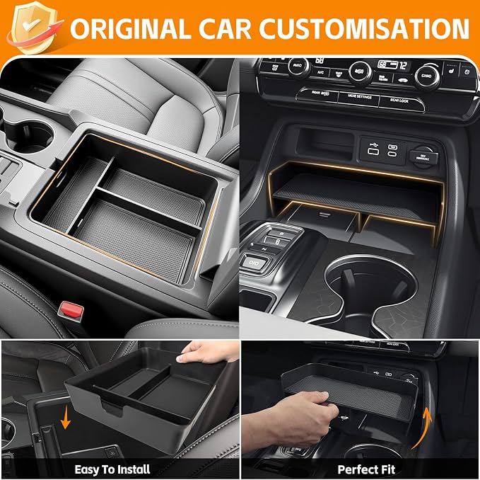 Center Console Organizer Armrest Tray Compatible with 2023-2026 Honda Pilot&2026 Honda Passport Storage Box Insert for Pilot Passport Accessories