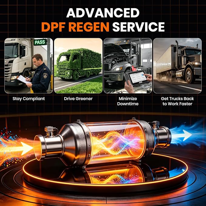 ANCEL V5HD PRO Heavy Duty Truck Scanner, Diesel Diagnostic Tool with DPF Regen & Bi-Directional Control, Full System Scan for Cummins Detroit Caterpillar Volvo Paccar, for Fleets & Truck Owners