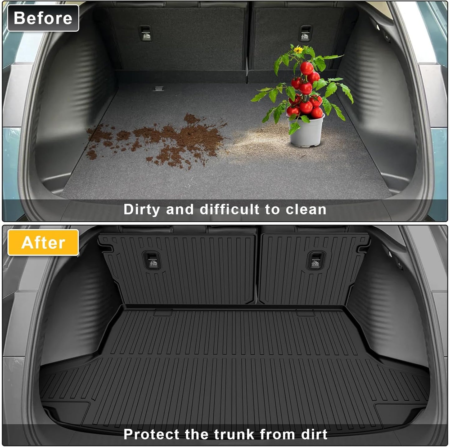 Floor Mats & Cargo Liner & Backrest Mat Fit for Honda HRV 2026 2025 2024 2023 & Acura ADX 2025: All Weather Protection Floor Liner - 1st & 2nd Row Car Liner Trunk Mat for HR-V Accessories, Black